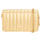 Front product shot of the Oroton Fay Mini Chain Crossbody in Gold and Metallic Pebble Leather for Women