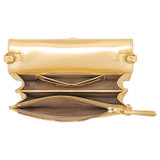 Internal product shot of the Oroton Fay Mini Chain Crossbody in Gold and Metallic Pebble Leather for Women