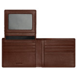 Internal product shot of the Oroton Jessie 12 Credit Card Wallet in Chocolate and Veg Tanned Leather for Men