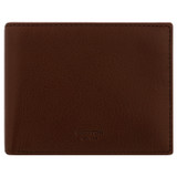 Front product shot of the Oroton Jessie 8 Credit Card Wallet in Chocolate and Veg Tanned Leather for Men