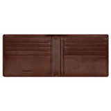 Internal product shot of the Oroton Jessie 8 Credit Card Wallet in Chocolate and Veg Tanned Leather for Men