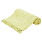 Front product shot of the Oroton Sebastian Beach Towel in Lemon Ice and Cotton Terry Towelling for Women
