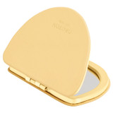 Front product shot of the Oroton Ivy Compact Mirror in Butter and Smooth Leather for Women