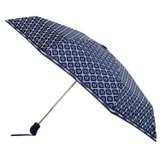 Front product shot of the Oroton Parker Small Umbrella in Azure Blue and Printed Pongee Fabric for Women