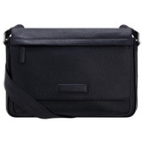 Front product shot of the Oroton Ethan Pebble 13" Satchel in Dark Navy and Pebble leather for Men