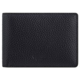 Front product shot of the Oroton Ethan Pebble 4 Credit Card Mini Wallet in Dark Navy and Pebble Leather for Men