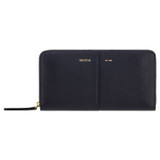 Front product shot of the Oroton Emma Book Wallet in Dark Navy and Soft Pebble Leather for Women
