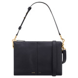 Front product shot of the Oroton Emma Medium Day Bag in Dark Navy and Pebble Leather for Women