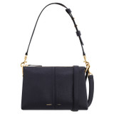 Front product shot of the Oroton Emma Small Day Bag in Dark Navy and Pebble Leather for Women