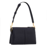 Back product shot of the Oroton Emma Small Day Bag in Dark Navy and Pebble Leather for Women