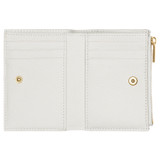 Internal product shot of the Oroton Margot Mini 10 Credit Card Zip Wallet in Clotted Cream and Pebble leather for Women
