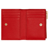 Internal product shot of the Oroton Margot Mini 10 Credit Card Zip Wallet in Dark Poppy and Pebble leather for Women