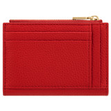 Back product shot of the Oroton Margot Mini 10 Credit Card Zip Wallet in Dark Poppy and Pebble leather for Women