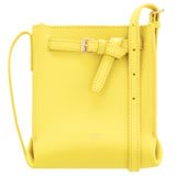 Front product shot of the Oroton Margot Tiny Bucket Bag in Sunshine and Pebble leather for Women