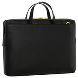 Back product shot of the Oroton Muse Apple 15" Slim Laptop Bag in Black and Vegan leather for Women