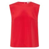 Front product shot of the Oroton Silk Shell Top in Poppy and 92% silk, 8% Spandex for Women