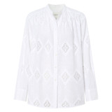 Front product shot of the Oroton Diamond Lace Tunic in White and 100% Cotton for Women