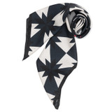 Front product shot of the Oroton Tonal Quilt Silk Scarf in North Sea and 100% silk twill for Women