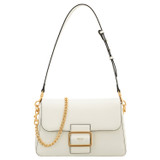 Front product shot of the Oroton Astrid Shoulder Bag in Cream and Pebble leather for Women