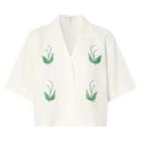 Front product shot of the Oroton Lily Embroidered Shirt in White and 100% linen for 