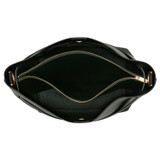 Internal product shot of the Oroton Post Hobo in Black and Pebble leather with smooth leather trims for Women