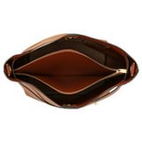 Internal product shot of the Oroton Post Hobo in Amber/Cognac and Pebble leather with smooth leather trims for Women
