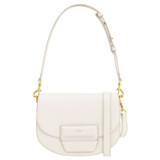 Front product shot of the Oroton Dahlia Saddle Bag in Clotted Cream and Smooth leather for Women