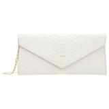 Front product shot of the Oroton Louisa Clutch in Pure White and Italian embossed leather for Women