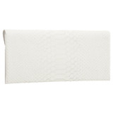 Back product shot of the Oroton Louisa Clutch in Pure White and Italian embossed leather for Women
