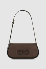 Front product shot of the Oroton Oro Baguette in Bear Brown and Smooth leather for 