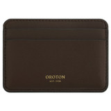 Front product shot of the Oroton Oro Credit Card Sleeve in Bear Brown and Smooth leather for Women