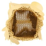 Internal product shot of the Oroton Vera Circular Paillettes Bag in Worn Gold and 100% metal for Women