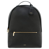 Front product shot of the Oroton Margot Zip Backpack in Black and Pebble leather for Women