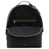 Internal product shot of the Oroton Margot Zip Backpack in Black and Pebble leather for Women
