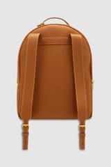 Back product shot of the Oroton Margot Zip Backpack in Whiskey and Pebble leather for Women