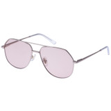 Front product shot of the Oroton Valo Sunglasses in Eggshell and Metal for Women