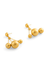 Front product shot of the Oroton Bowman Cluster Earrings in Worn Gold and Brass base metal for Women
