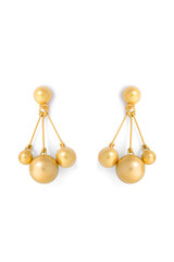 Front product shot of the Oroton Bowman Cluster Earrings in Worn Gold and Brass base metal for 