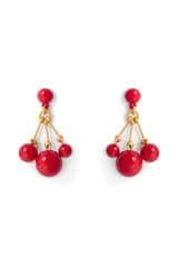 Front product shot of the Oroton Bowman Small Cluster Earrings in Worn Gold/Poppy and Brass base metal for Women