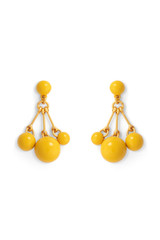 Front product shot of the Oroton Bowman Small Cluster Earrings in Worn Gold/Sun and Brass base metal for Women
