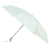 Front product shot of the Oroton Parker Small Umbrella in Duck Egg and Printed fabric for Women
