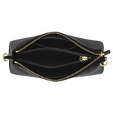 Internal product shot of the Oroton Anika Zip Top Crossbody in Black and Pebble leather for Women
