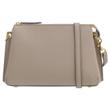 Front product shot of the Oroton Anika Zip Top Crossbody in Oyster and Pebble leather for Women