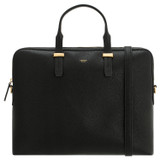 Front product shot of the Oroton Anika 16" Laptop Bag in Black and Pebble leather for Women