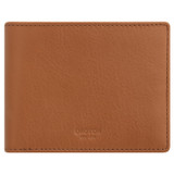 Front product shot of the Oroton Jessie 8 Credit Card Wallet in Caramel and Veg tanned leather for Men
