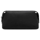Front product shot of the Oroton Porter Saffiano Toiletry Bag in Black and Saffiano leather for Men