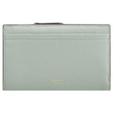 Front product shot of the Oroton Dylan 10 Credit Card Zip Wallet in Duck Egg and Pebble leather for Women
