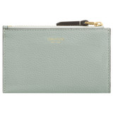 Front product shot of the Oroton Dylan Mini 4 Credit Card Zip Pouch in Duck Egg and Pebble Leather for Women