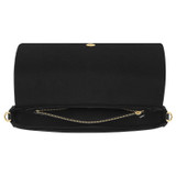 Internal product shot of the Oroton Dylan Clutch Crossbody in Black and Pebble leather, smooth leather trims for Women