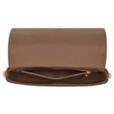 Internal product shot of the Oroton Dylan Clutch Crossbody in Tan and Pebble leather, smooth leather trims for Women